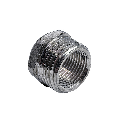 Футорка, латунь, наружная/внутренняя резьба 1/2"х3/8", еврослот, никель, РТП