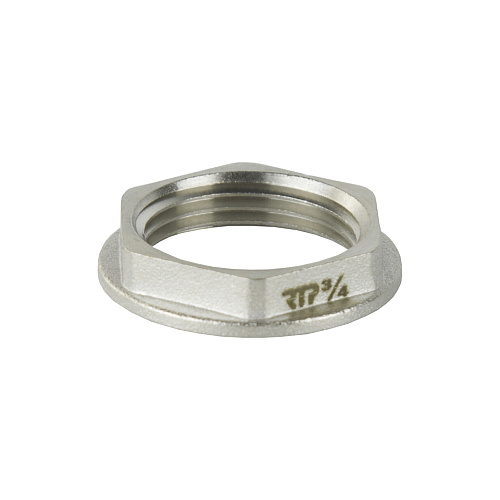 Контргайка с ребордой, латунь  3/4", еврослот, никель, RTP