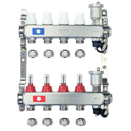 Соединитель евроконус аксиальный, латунь,16х2,0х3/4", желтый, RTP