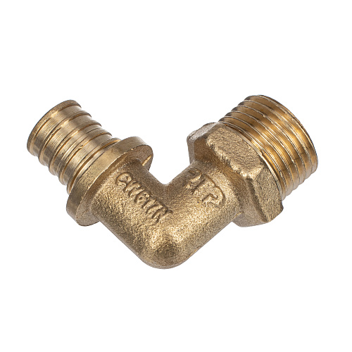 Угольник аксиальный, латунь, наружная резьба,16х1/2", желтый, RTP