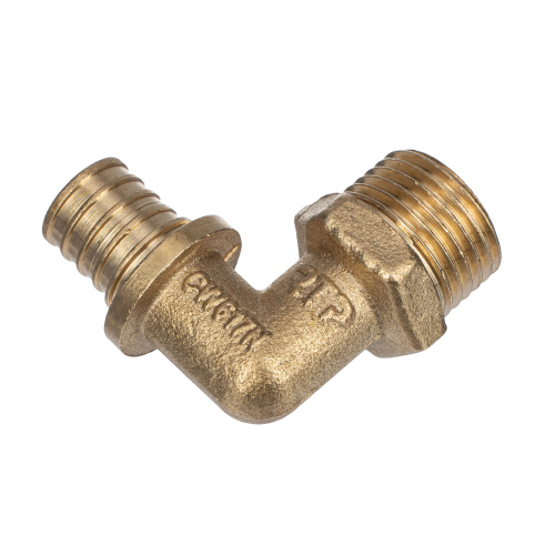 Угольник аксиальный, латунь, наружная резьба,16х1/2", желтый, RTP