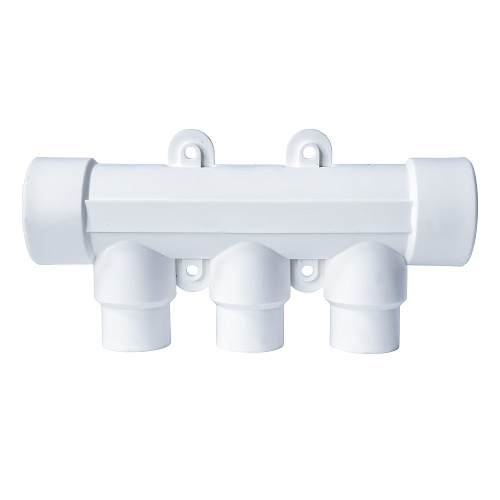 Коллектор с шаровым краном синий PPR 32х20/3,  белый, RTP