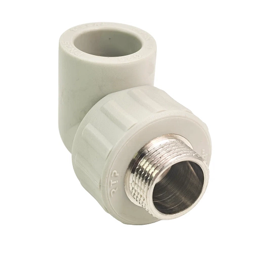 Угольник комбинированный PPR наружная резьба 25х 3/4,  серый, РТП