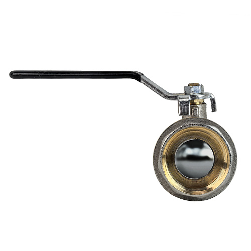 Кран шаровой ручка рычаг, латунь, внутренняя/внутренняя резьба 1",PN40 еврослот, никель, RTP