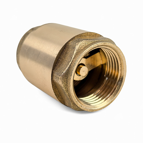 Обратный клапан с латунным стержнем, латунь, внутренняя/внутренняя резьба  3/4",PN40 индивидуальная упаковка, желтый, RTP