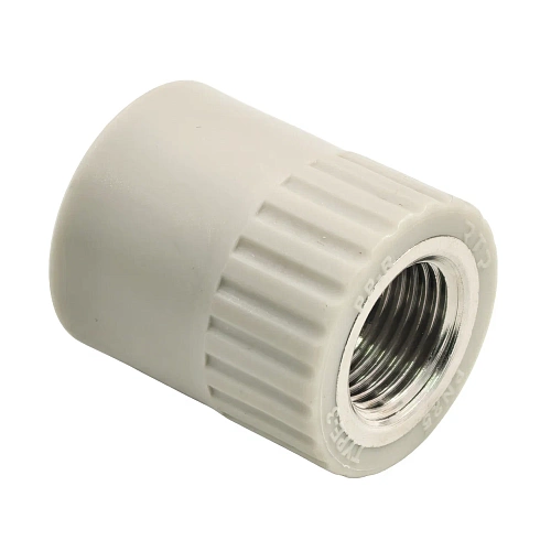 Муфта комбинированная PPR внутренняя резьба 25х1/2, серый, РТП