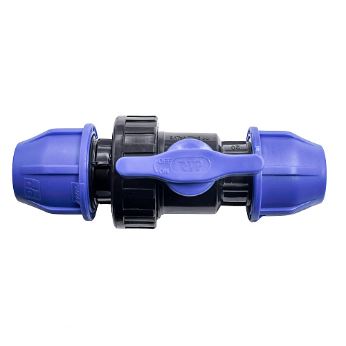 Кран шаровой компрессионный, полипропилен 20, для полиэтиленовых труб, РТП