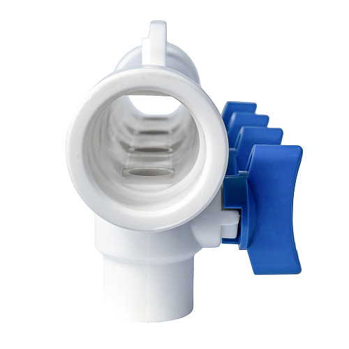 Коллектор с шаровым краном синий PPR 32х20/4,  белый, RTP