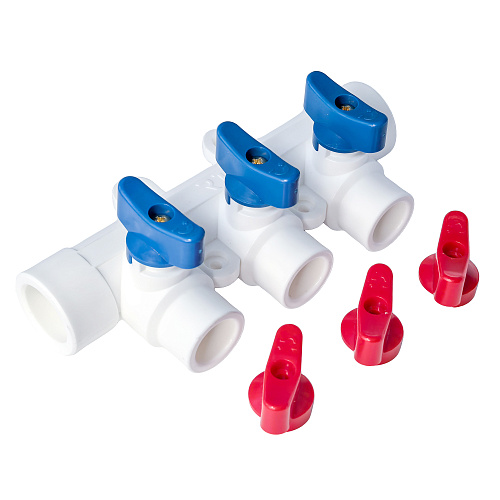 Коллектор с шаровым краном универсальный PPR 25х20/3, RTP