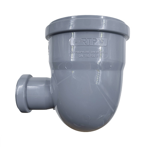 Отвод правый ВК ПП 110/50х87, серый,РТП