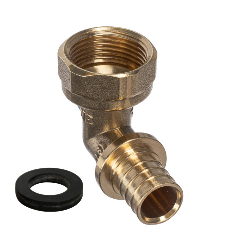 Угольник аксиальный, латунь, внутренняя резьба,20х3/4", желтый, RTP