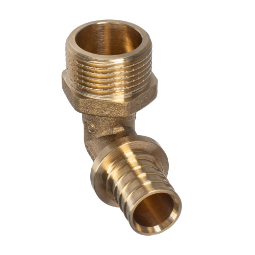 Угольник аксиальный, латунь, наружная резьба,20х3/4", желтый, RTP