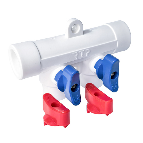 Коллектор с шаровым краном универсальный PPR 25х20/2, RTP