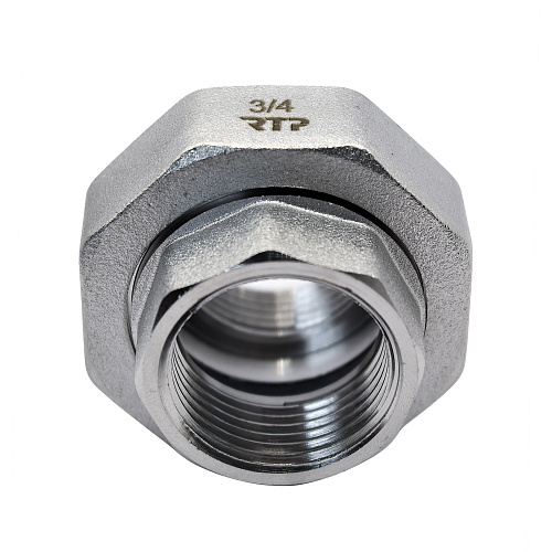 Американка прямая, латунь, внутренняя/внутренняя резьба  3/4", еврослот, никель, RTP