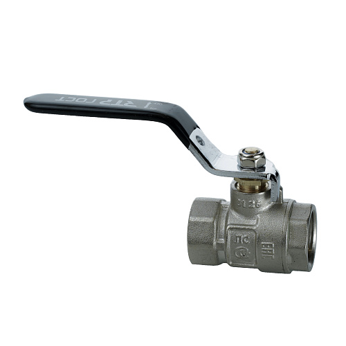 Кран шаровой ГОСТ ручка рычаг, латунь, внутренняя/внутренняя резьба  3/4",PN40 никель, RTP