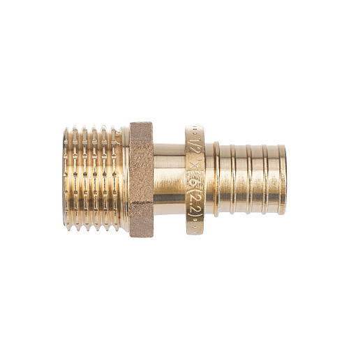 Муфта аксиальная, латунь, наружная резьба,16х1/2", желтый, RTP