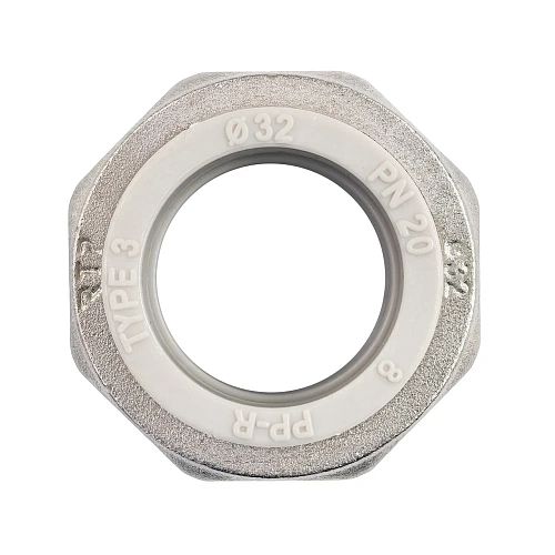 Муфта комбинированная разъемная (Американка) PPR внутренняя резьба 32х1" PN20 серый РТП