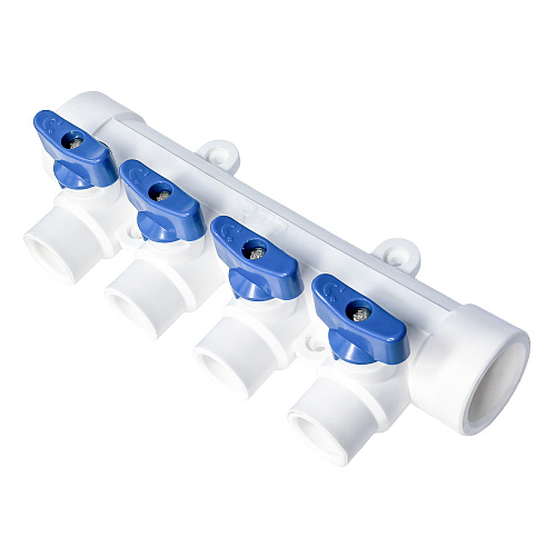 Коллектор с шаровым краном универсальный PPR 32х20/4, RTP