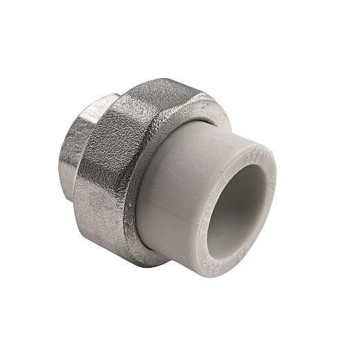 Муфта комбинированная разъемная (Американка) PPR внутренняя резьба 20х 1/2,  серый, RTP