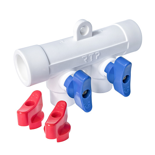 Коллектор с шаровым краном универсальный PPR 25х20/2, RTP