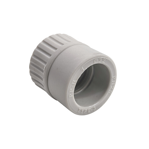 Муфта комбинированная PPR наружная резьба 32х 3/4,  серый, РТП