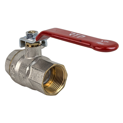 Кран шаровой ручка рычаг, латунь, внутренняя/внутренняя резьба  3/4",PN40 еврослот, никель, РТП