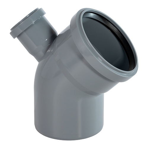Отвод фронтальный с выходом вверх ВК ПП 110/50х45, серый,РТП