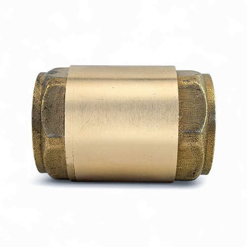 Обратный клапан с латунным стержнем, латунь, внутренняя/внутренняя резьба  3/4",PN40 индивидуальная упаковка, желтый, RTP