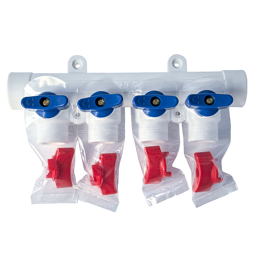 Коллектор с шаровым краном универсальный PPR 25х20/4, RTP