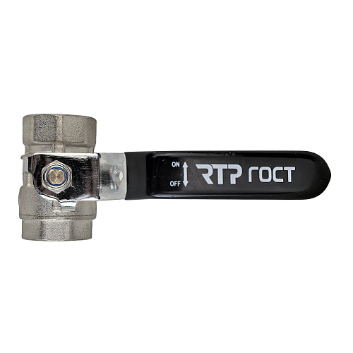 Кран шаровой ГОСТ ручка рычаг, латунь, внутренняя/внутренняя резьба 1",PN40 никель, RTP