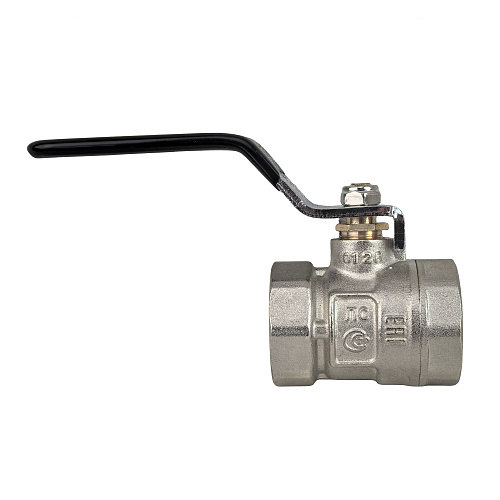 Кран шаровой ГОСТ ручка рычаг, латунь, внутренняя/внутренняя резьба  3/4",PN40 никель, RTP