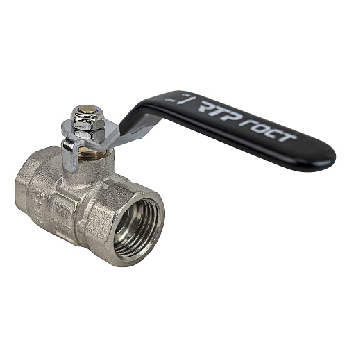 Кран шаровой ГОСТ ручка рычаг, латунь, внутренняя/внутренняя резьба 1",PN40 никель, RTP