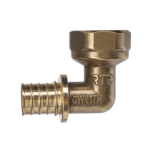 Угольник аксиальный, латунь, внутренняя резьба,20х3/4", желтый, RTP