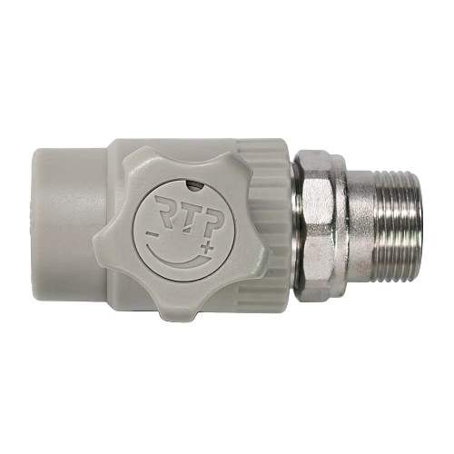 Кран шаровой для радиатора прямой PPR 25х3/4,  серый, РТП