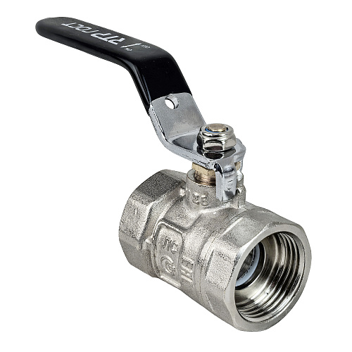 Кран шаровой ГОСТ ручка рычаг, латунь, внутренняя/внутренняя резьба  3/4",PN40 никель, RTP