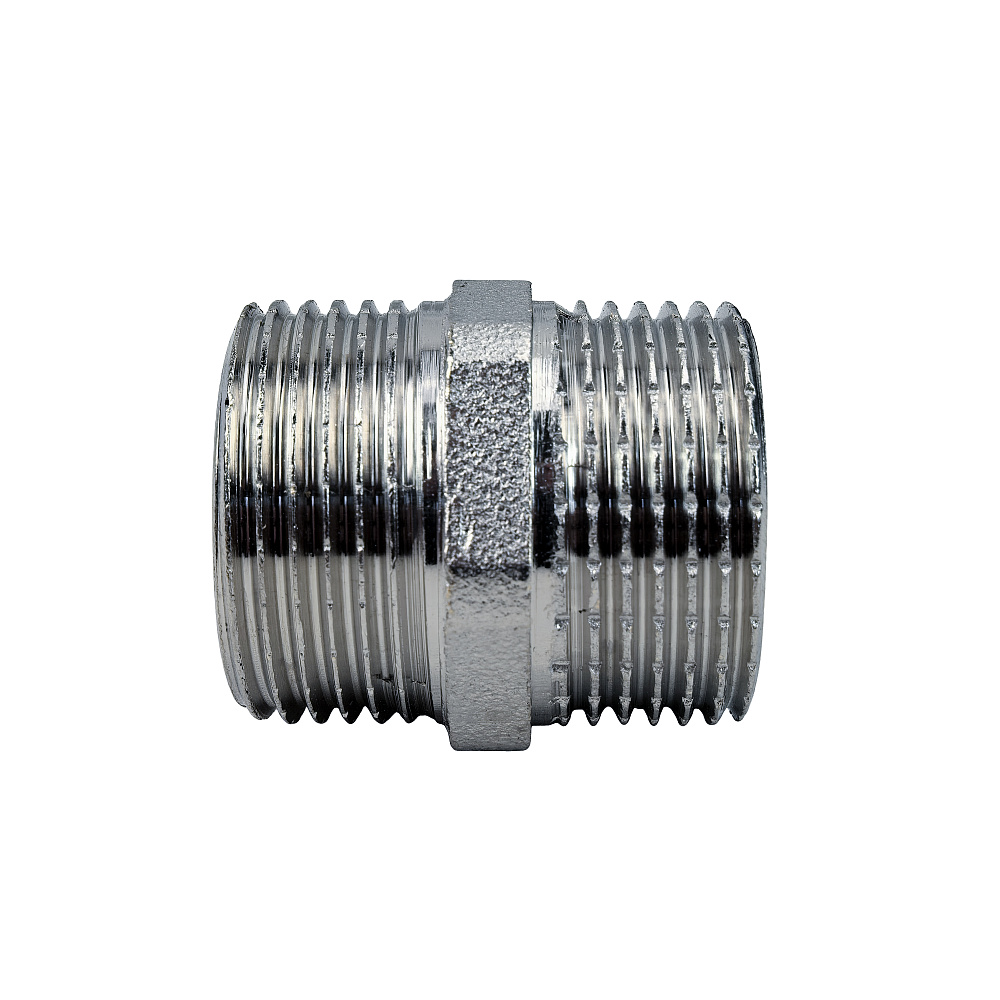 Ниппель, латунь, наружная резьба  3/4", никель, РТП