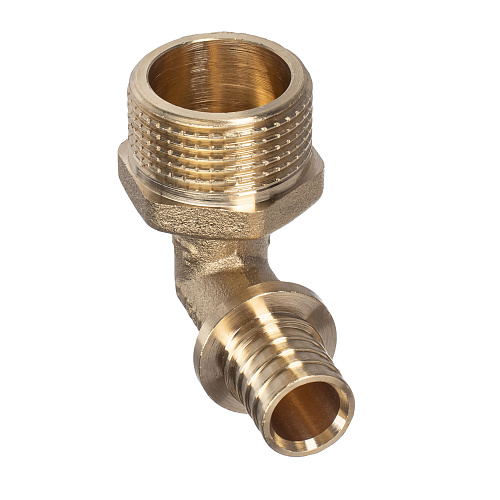 Угольник аксиальный, латунь, наружная резьба,16х3/4", желтый, RTP