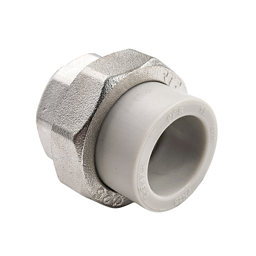 Муфта комбинированная разъемная (Американка) PPR внутренняя резьба 25х1,  серый, RTP