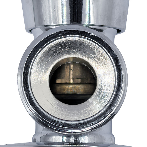 Вентиль угловой удлиненный, латунь 1/2"х3/4", еврослот, хромированный, РТП