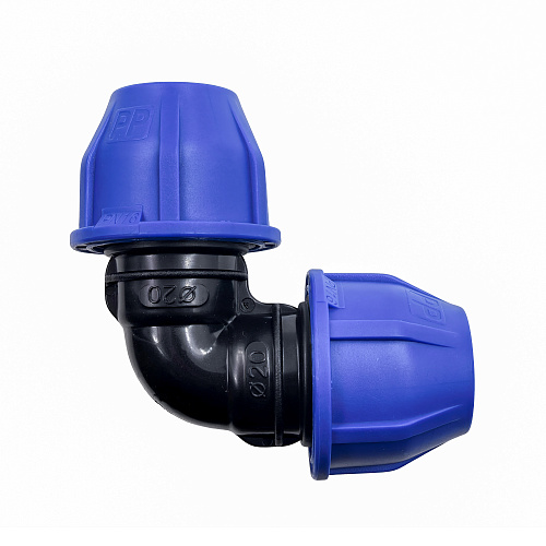 Отвод компрессионный, полипропилен 20, для полиэтиленовых труб, РТП