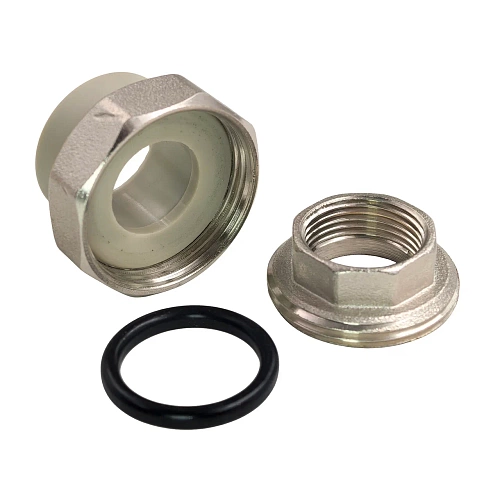 Муфта комбинированная разъемная (Американка) PPR внутренняя резьба 25х 3/4, серый, RTP