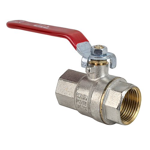 Кран шаровой ручка рычаг, латунь, внутренняя/внутренняя резьба  3/4",PN40 еврослот, никель, РТП