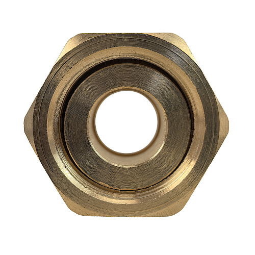 Муфта с накидной гайкой аксиальная, латунь,16х1/2", желтый, RTP