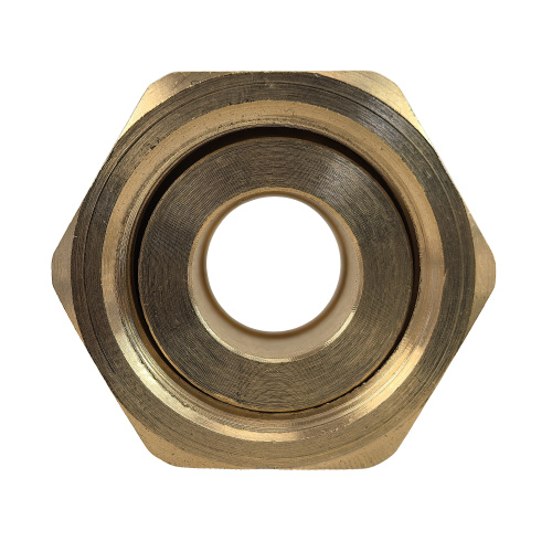 Муфта с накидной гайкой аксиальная, латунь,16х1/2", желтый, RTP