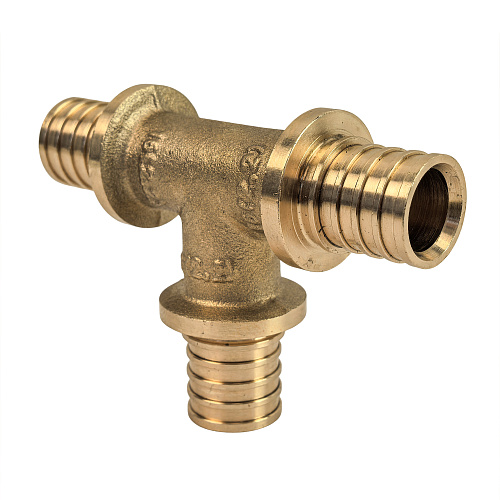 Тройник аксиальный, латунь,25, желтый, RTP