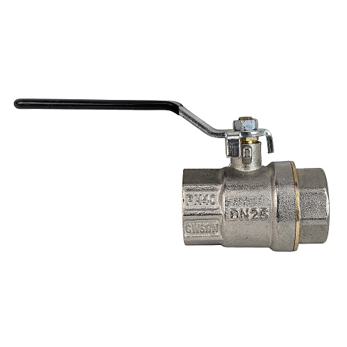 Кран шаровой ручка рычаг, латунь, внутренняя/внутренняя резьба 1",PN40 еврослот, никель, RTP