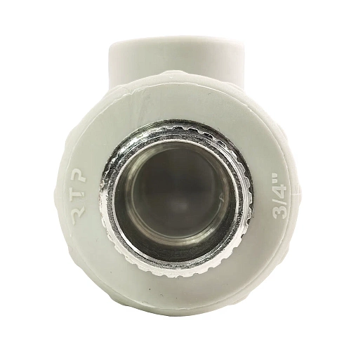 Угольник комбинированный PPR наружная резьба 20х 3/4,  серый, РТП