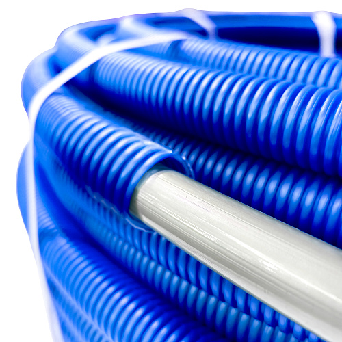 Труба EVOH PE-Xa в гофроизоляции 20х2,8х28, 100м синяя, RTP