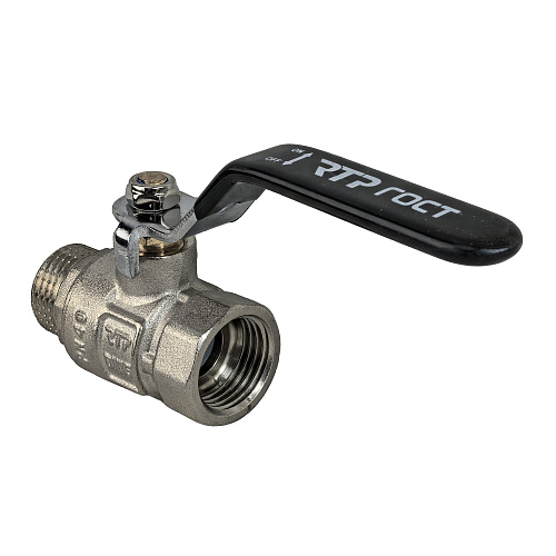 Кран шаровой ГОСТ ручка рычаг, латунь, внутренняя/наружная резьба 1",PN40 никель, RTP