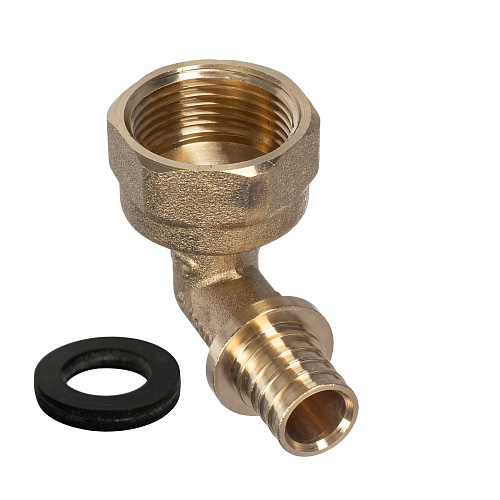 Угольник аксиальный, латунь, внутренняя резьба,16х3/4", желтый, RTP